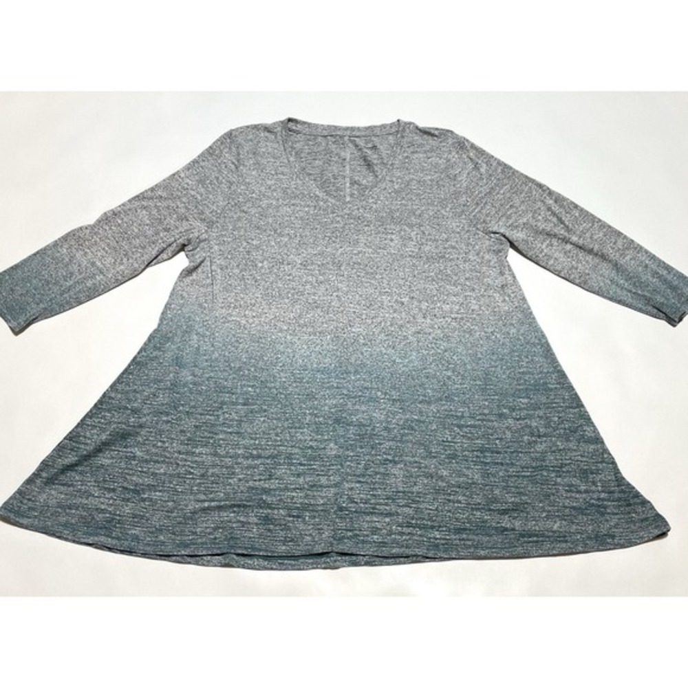 Sonoma Long Sleeve Flowy Shirt Women's Size XL Blue Gray Ombré - Picture 5 of 8